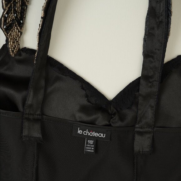 Le Chateau silk satin black top, Size XXS (0) - Picture 10 of 13